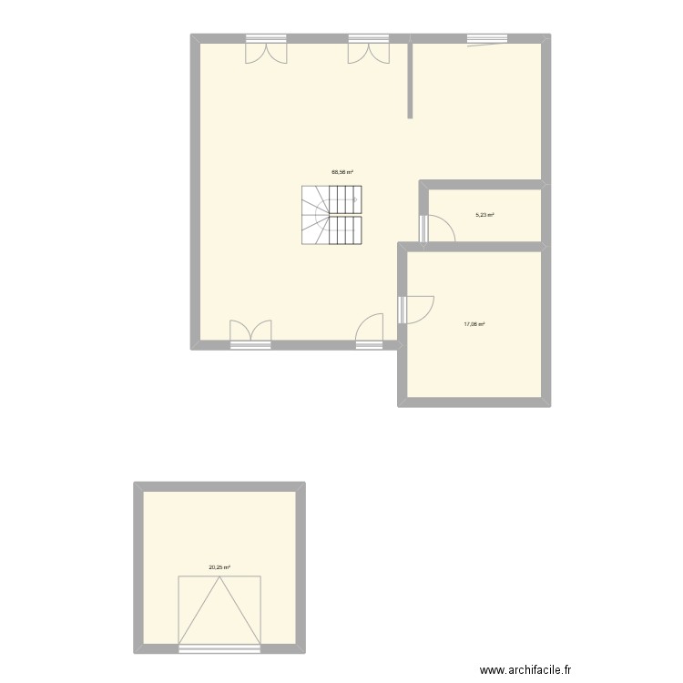 RDC 04/25. Plan de 4 pièces et 111 m2
