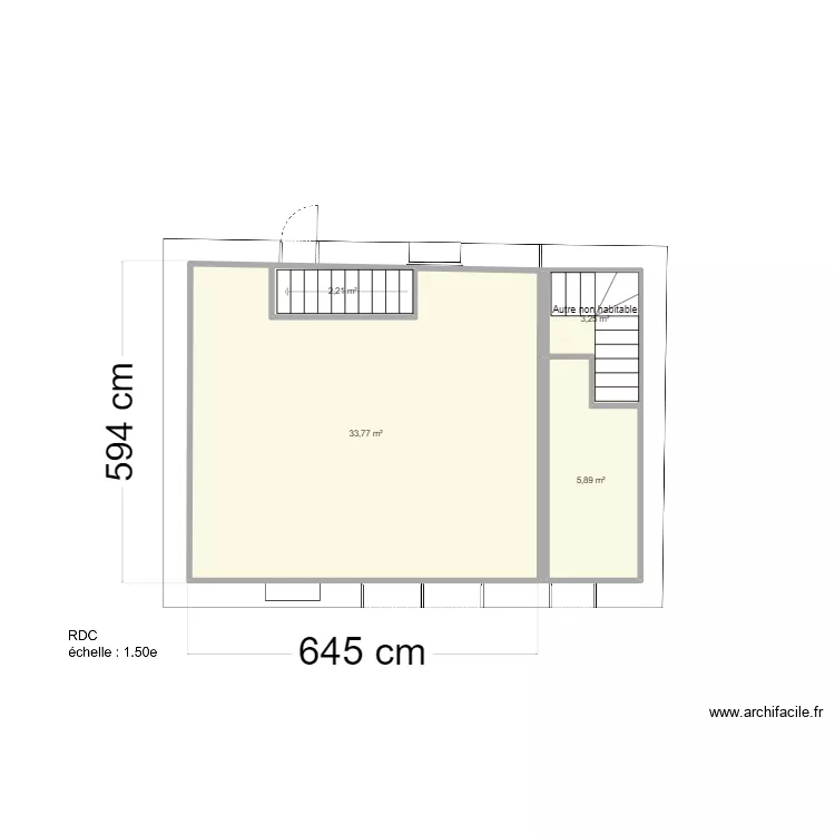 Barbe RDC avant travaux. Plan de 