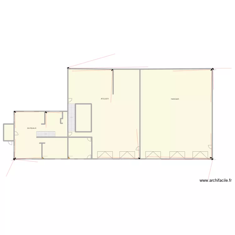 PELLEGRINI SAS INTERIEUR BUREAUX RZ. Plan de 