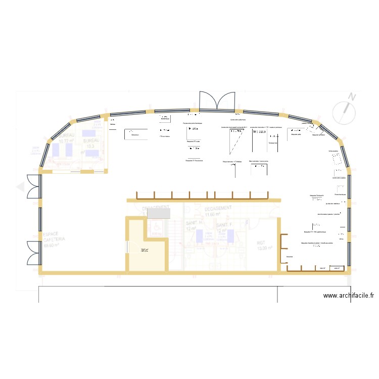 Matériauthèque. Plan de 1 pièce et 11 m2