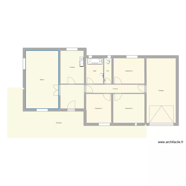 Claude Rivi&egrave;re. Plan de 