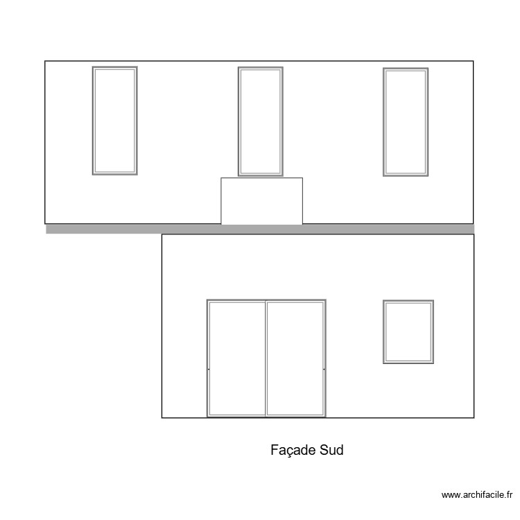 Fa&ccedil;ade Sud  initiale. Plan de 0 pièce et 0 m2