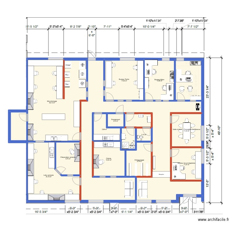 264 de l'indurtrie. Plan de 14 pièces et 267 m2