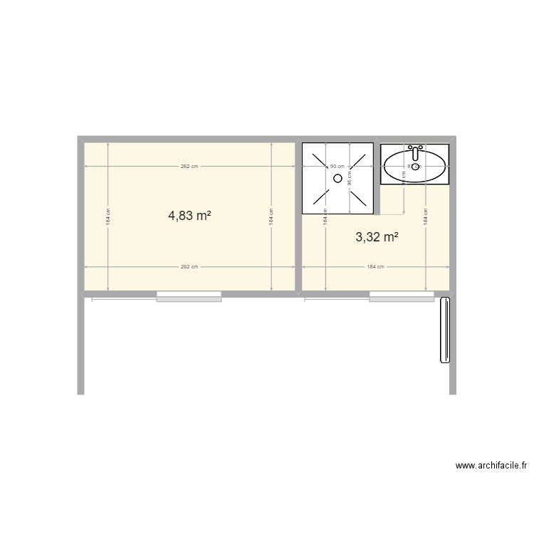 bain seb haut. Plan de 0 pièce et 0 m2