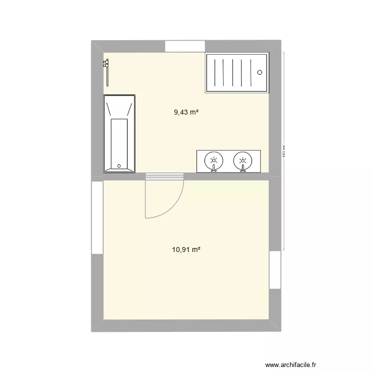 Projet Vankerckhoven. Plan de 2 et 20 m² Projet Vankerckhoven. Plan de 2 et 20 m²