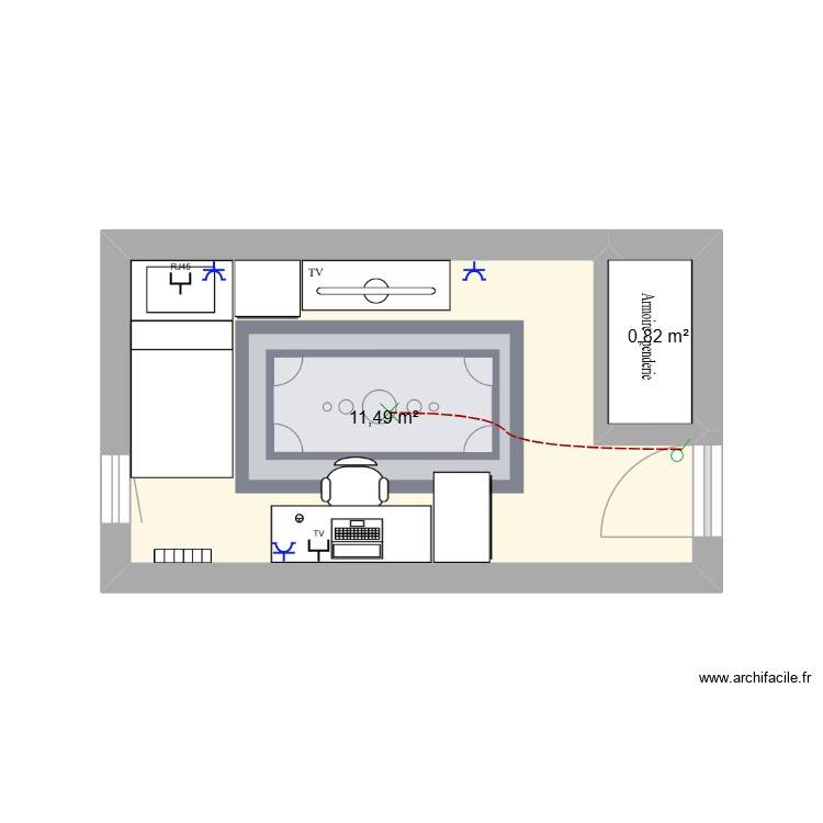 ma chambre. Plan de 0 pièce et 0 m2