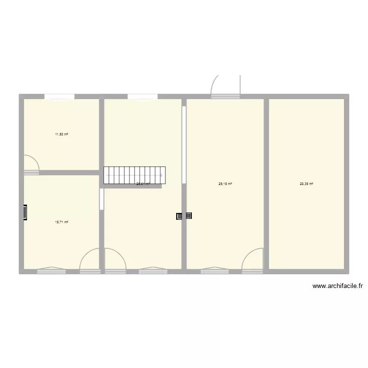 Les rouchies. Plan de 5  et 114 m²