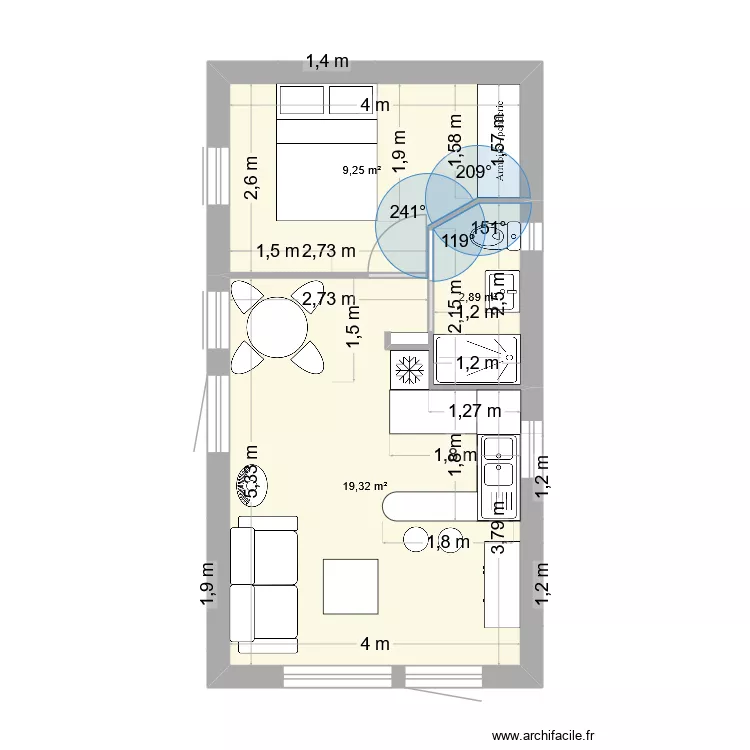 fred. Plan de 3  et 31 m²