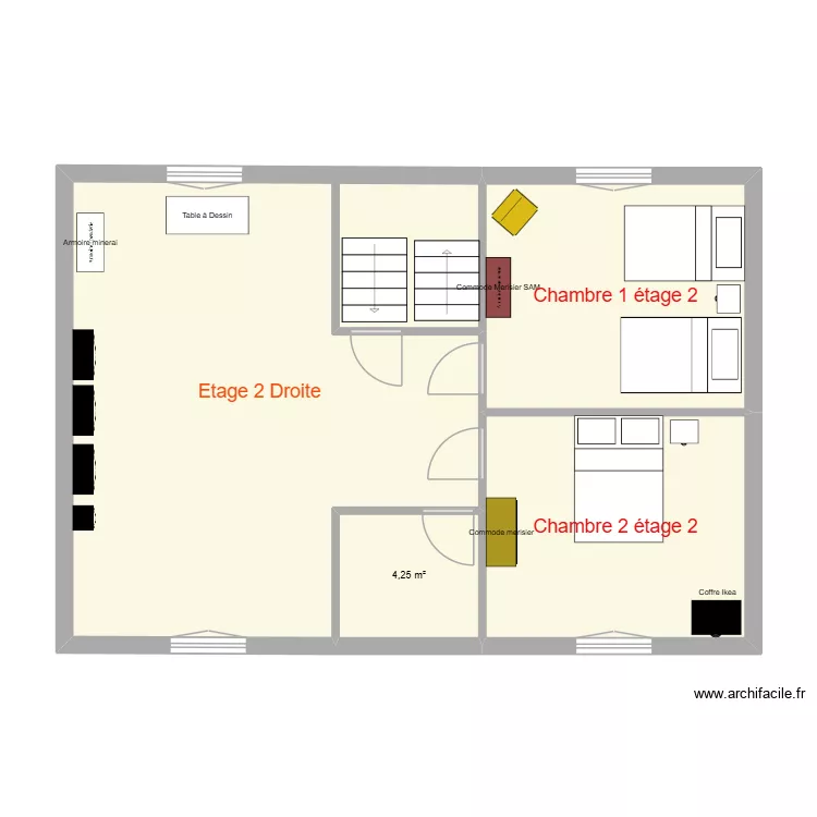 Plan 2 &eacute;tage2. Plan de 