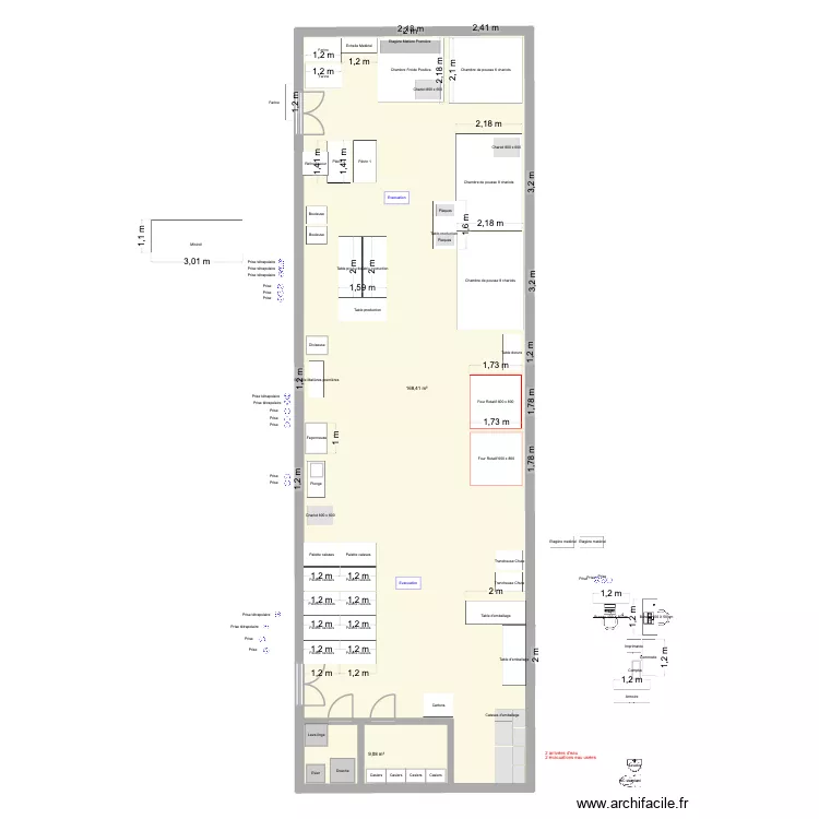 Labo Pantin Travaux. Plan de 