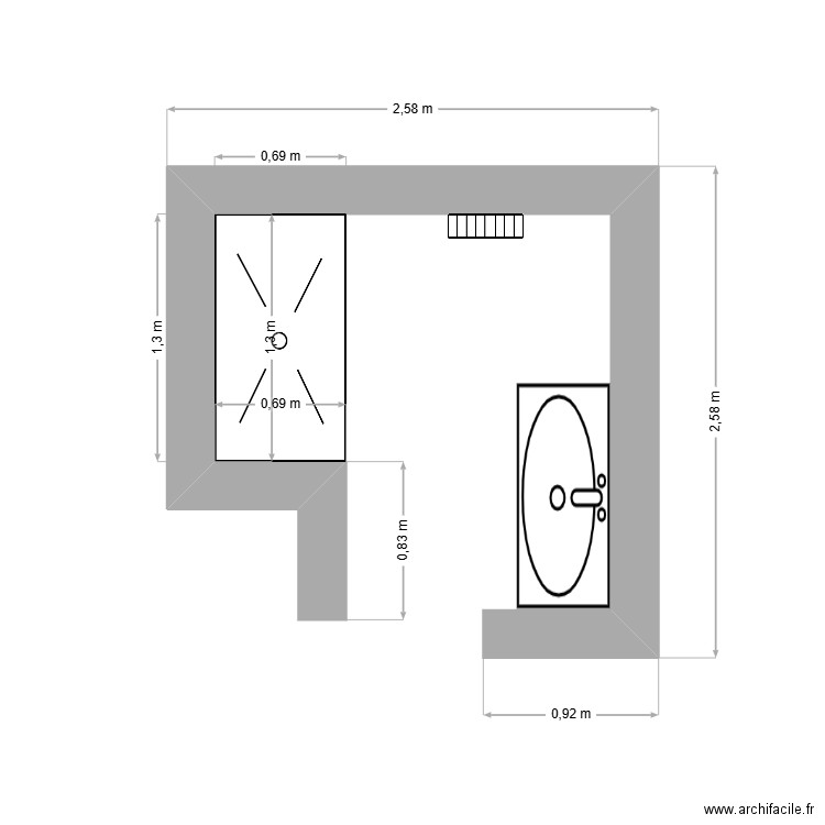 SDB. Plan de 0 pièce et 0 m2