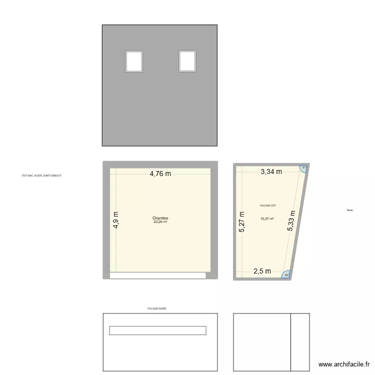 CLEA. Plan de 2 pièces et 39 m²