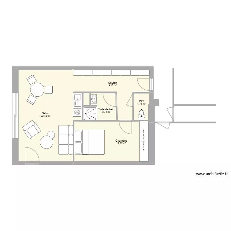 SIOUVILLE - projet agrandissement - V5. Plan de 5 Pièces et 50 m² SIOUVILLE - projet agrandissement - V5. Plan de 5 Pièces et 50 m²