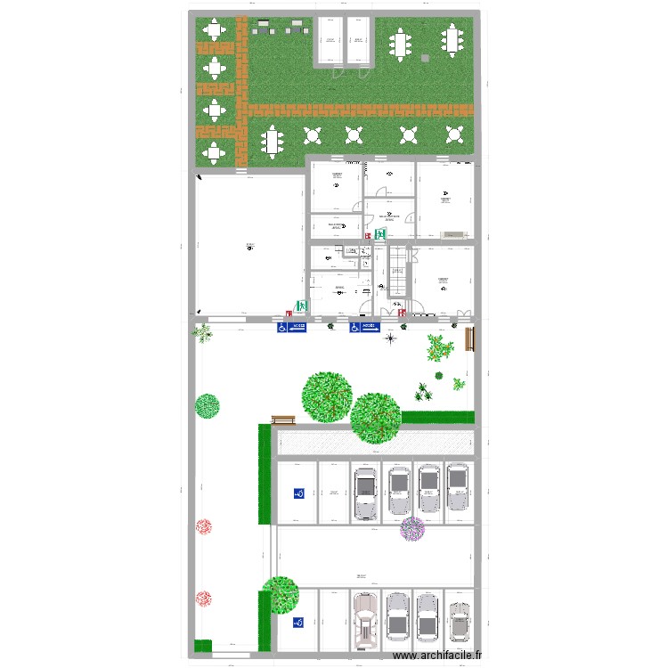 ETAGE la vigneronne projet 1. Plan de 21 pièces et 518 m2