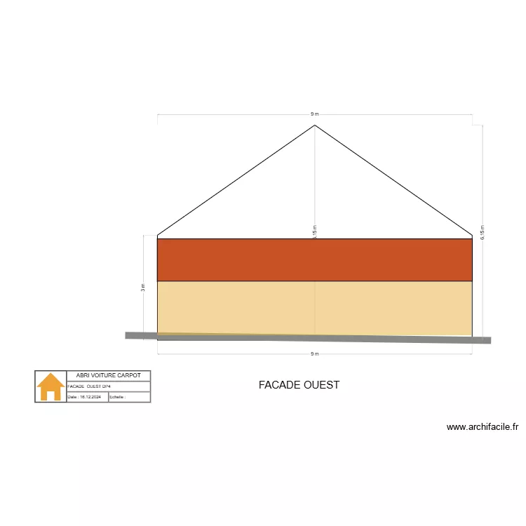 ALFRED FACADE OUEST DP4. Plan de ALFRED FACADE OUEST DP4. Plan de