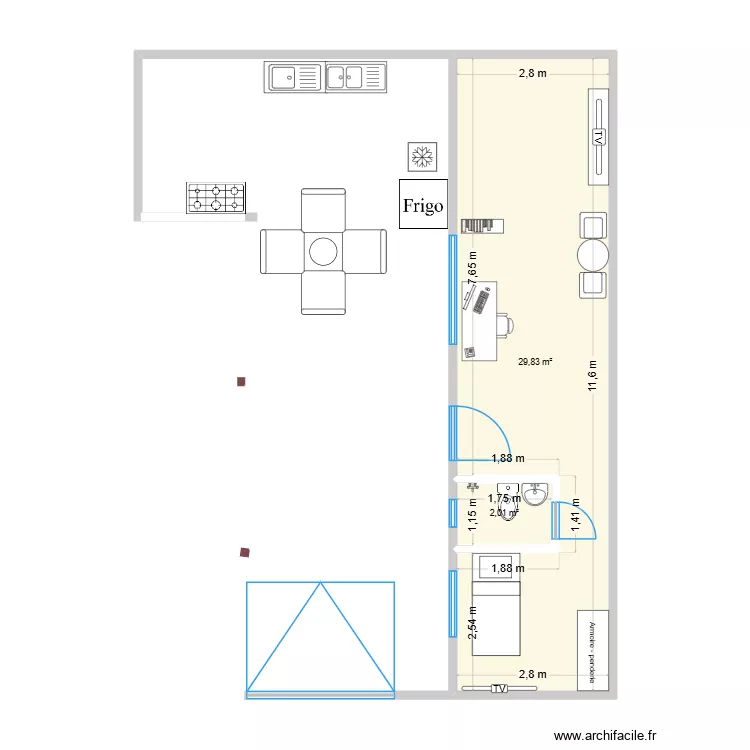 Casa Flavinho. Plan de 2 et 32 m² Casa Flavinho. Plan de 2 et 32 m²