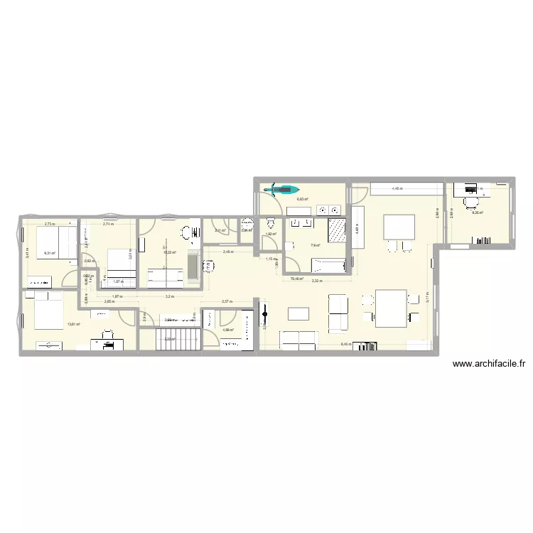 CHERENG 2. Plan de 12  et 146 m²