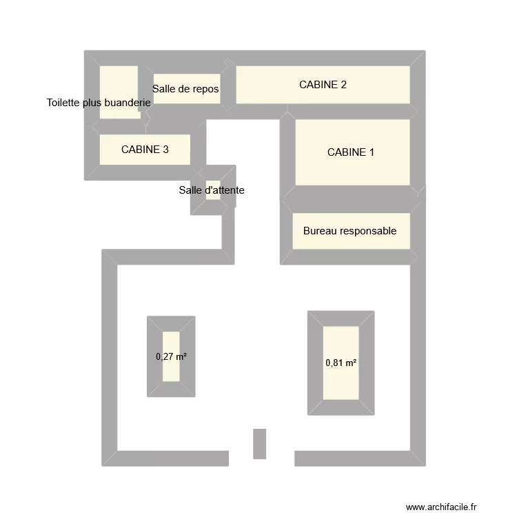 plan magasin yves rocher. Plan de 9  et 9 m²