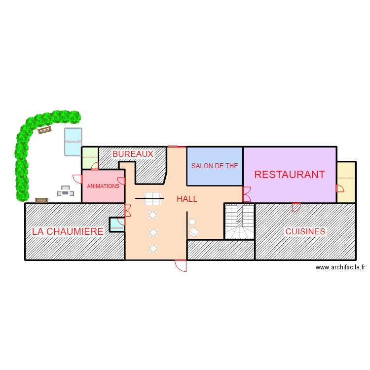 EHPAD pâques. Plan de 13 pièces et 168 m2