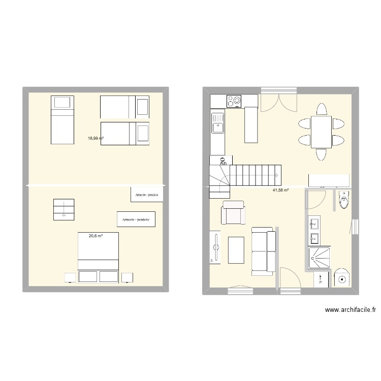 luz 1. Plan de 3 pièces et 81 m2