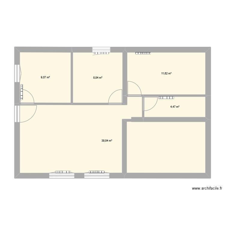 vesoul. Plan de 5 pièces et 74 m2