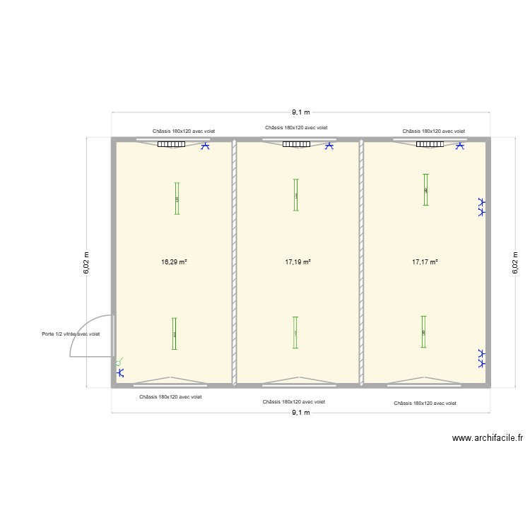 Peruwelz x2. Plan de 3 pièces et 51 m2