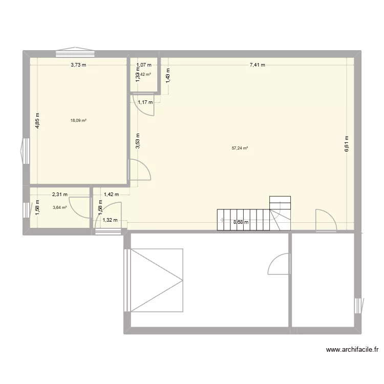 essai. Plan de 4  et 80 m²