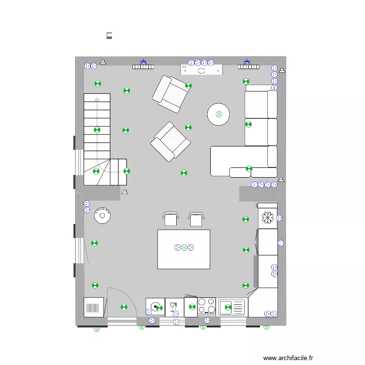 RDC  ELECTRICITE. Plan de 2  et 89 m²