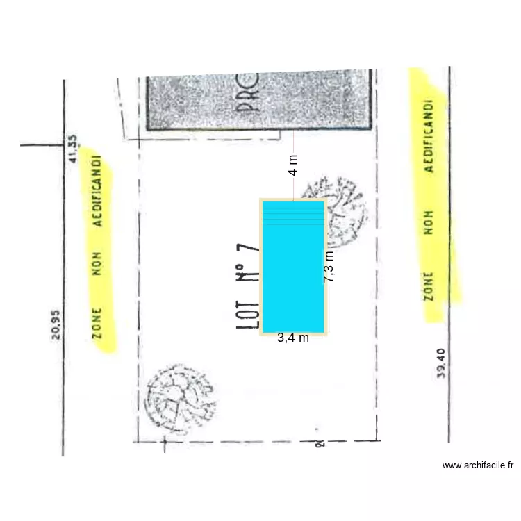 terrasse piscine. Plan de 