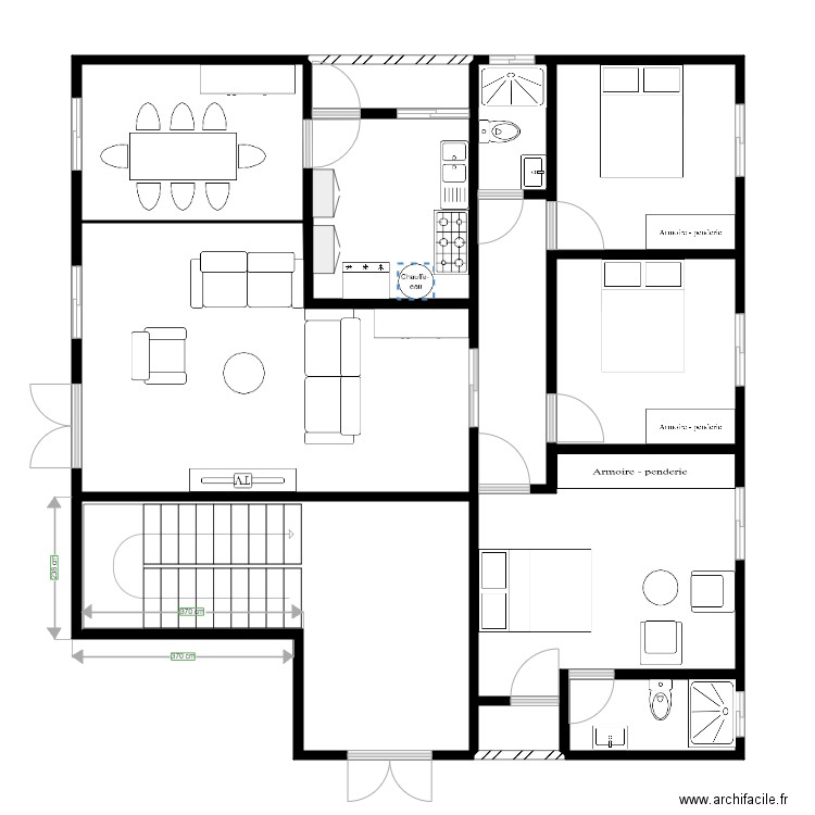 NKOMBO A. Plan de 12 pièces et 111 m2