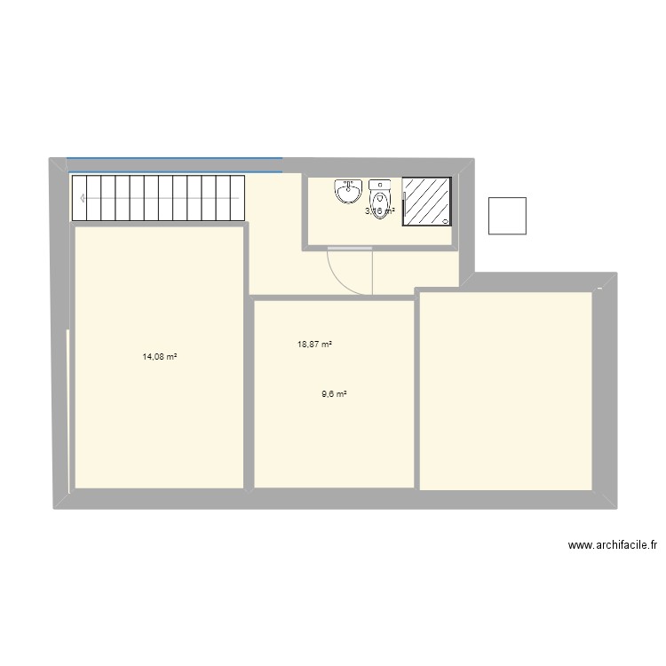 ETAGE 1. Plan de 4 pièces et 76 m2