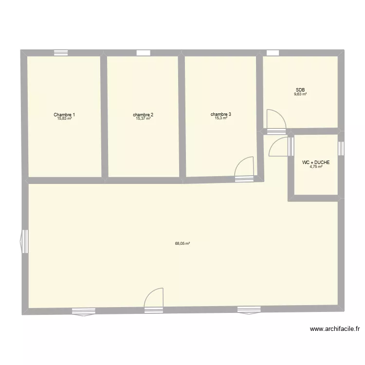 maison. Plan de 6  et 129 m²