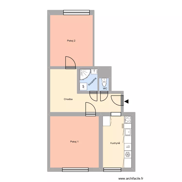 M&aacute;nesova 560, byt 5. Plan de 11 pièces et 179 m²