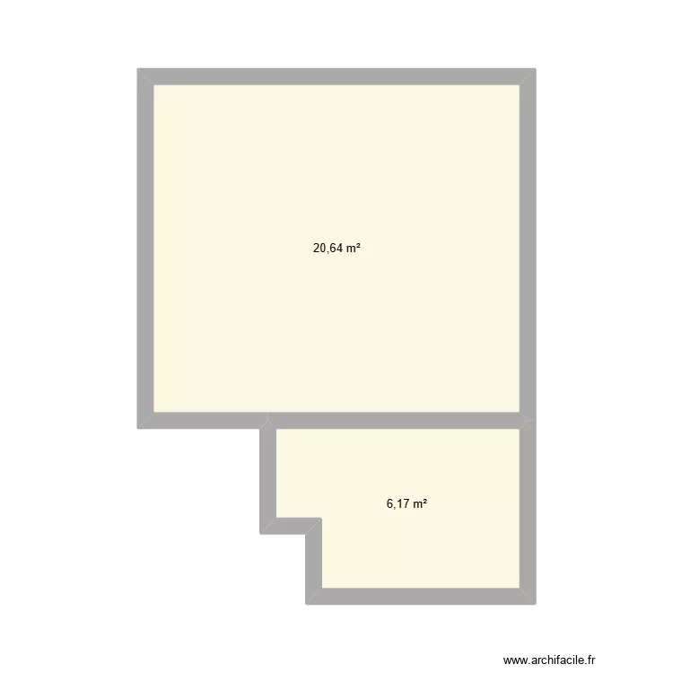 Salle de bain actuelle. Plan de 
