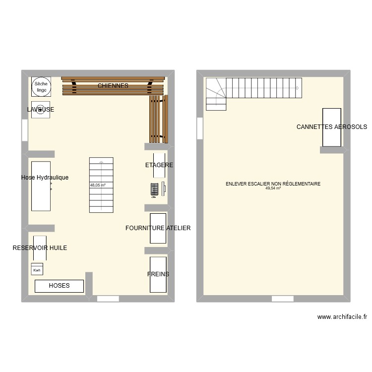1IER ÉTAGE AVANT MRC BELLE CHASSE. Plan de 2 pièces et 98 m2
