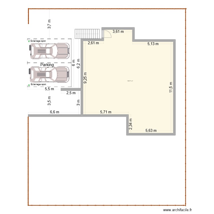 Plan_Place_De_Parc. Plan de 1 pièce et 123 m2