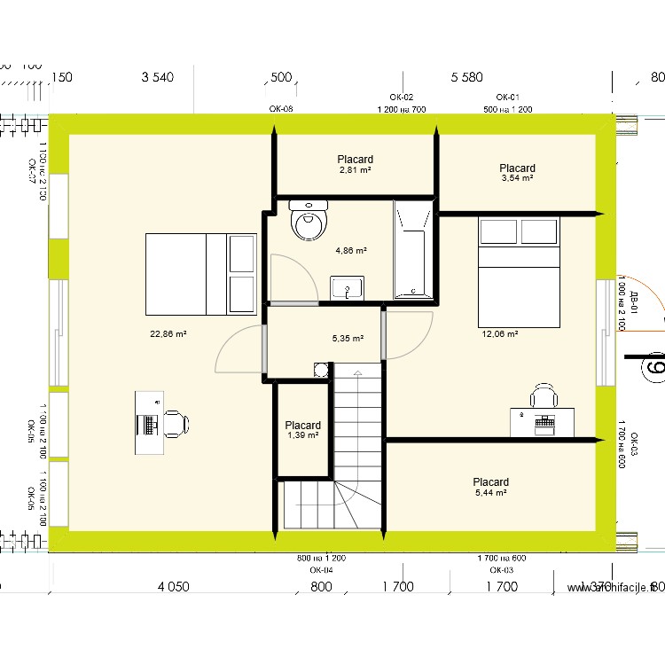 maison campagnac. Plan de 13 pièces et 117 m2