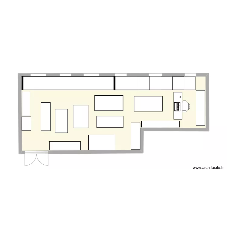 Salle reprographie n&deg; 2.1. Plan de 