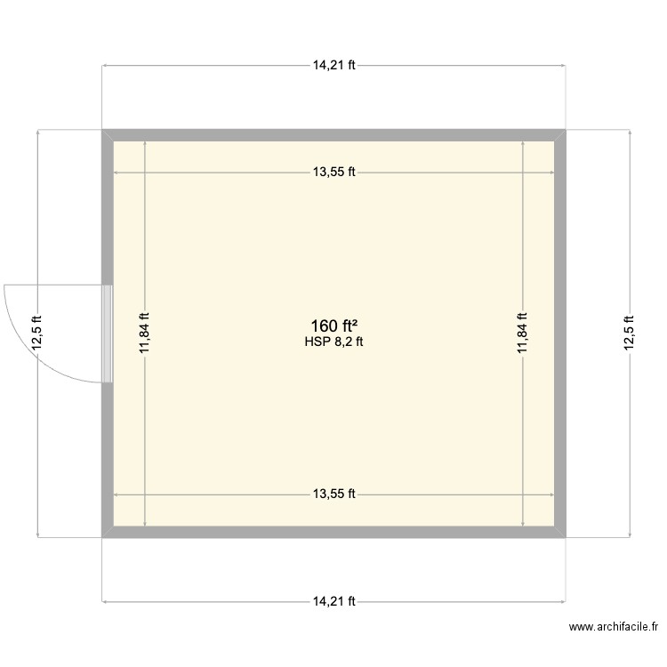 Syngenta Florida. Plan de 1 pièce et 15 m2