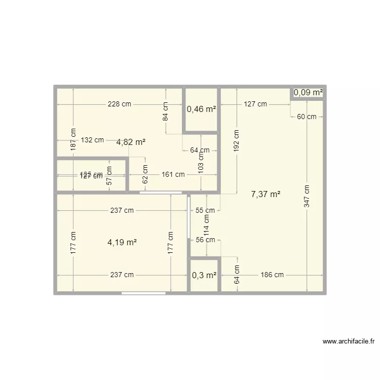 51 Cardinet avant - cotations. Plan de 