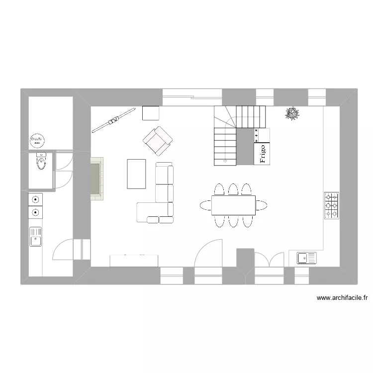 Oc&eacute;ane et Gwen Projet Rez de chauss&eacute;e. Plan de 