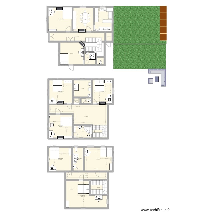Sarcelles. Plan de 22 pièces et 256 m2