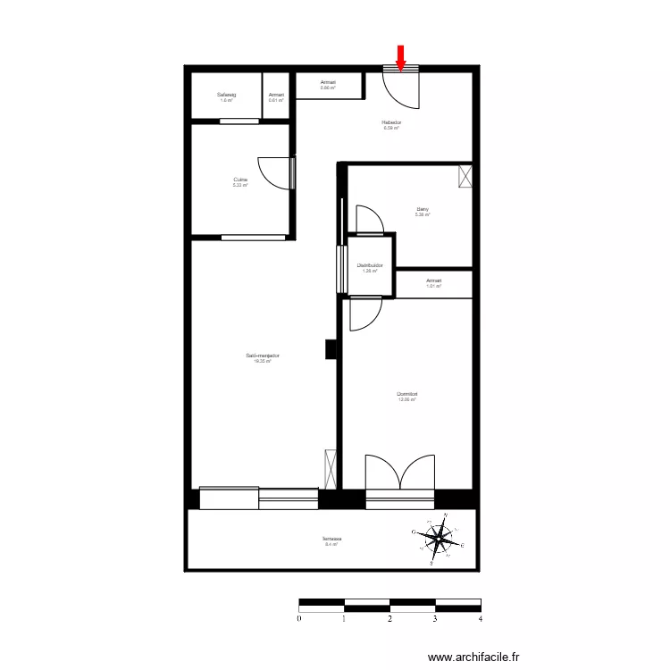 ED. LES TEULADES, BLOC VII, 3-2. ESCALDES. Plan de 