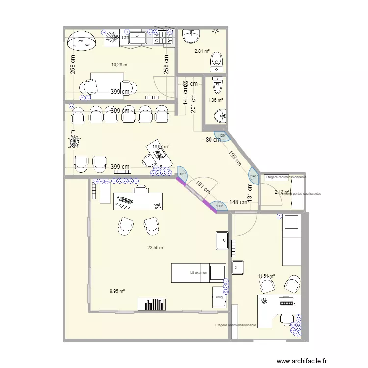 neuro cc meubl&eacute; 2. Plan de 