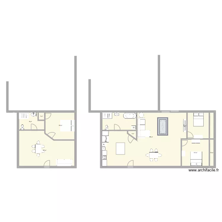 agrandissement. Plan de 8 et 164 m² agrandissement. Plan de 8 et 164 m²