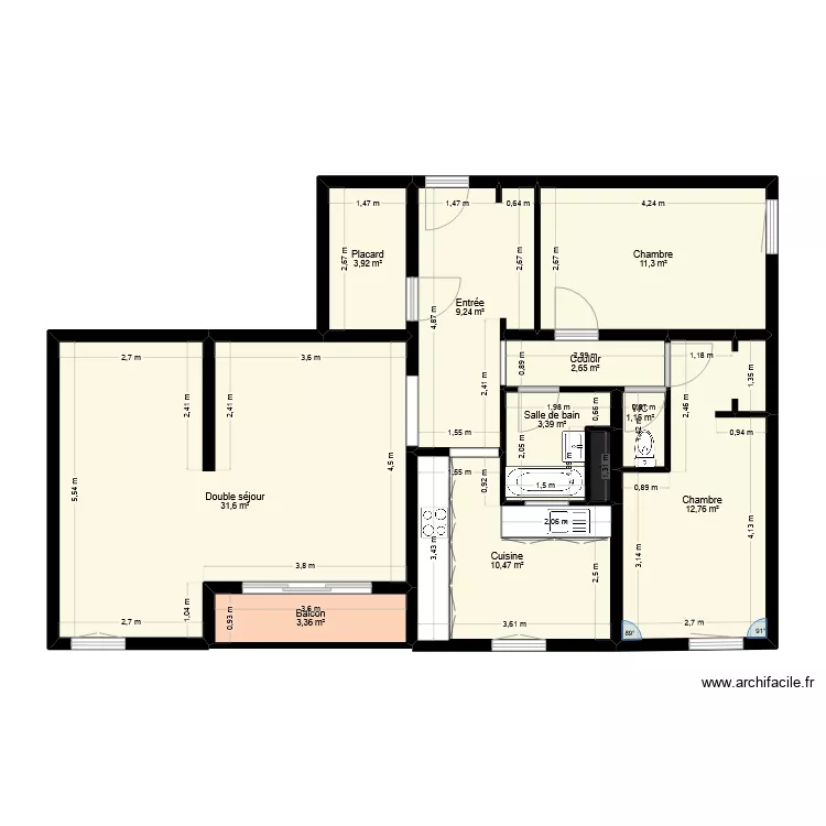 t4 petite garrigue. Plan de 