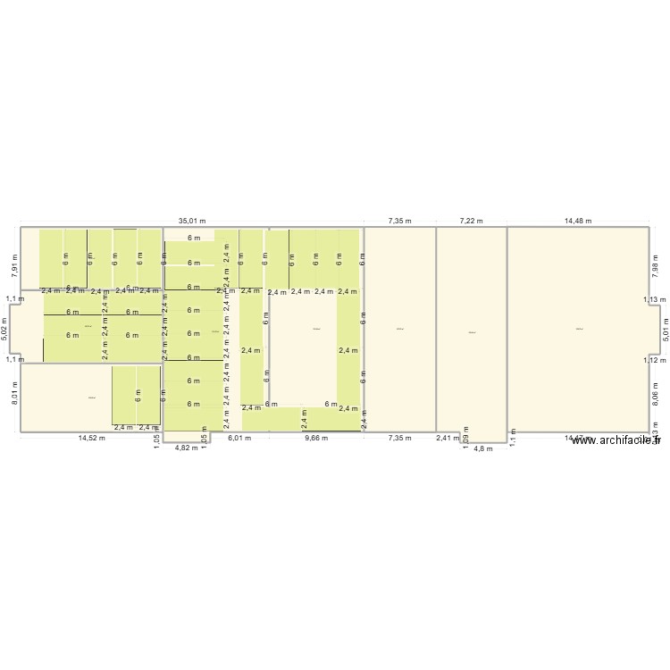 Hangar perpignan. Plan de 8 pièces et 1360 m2
