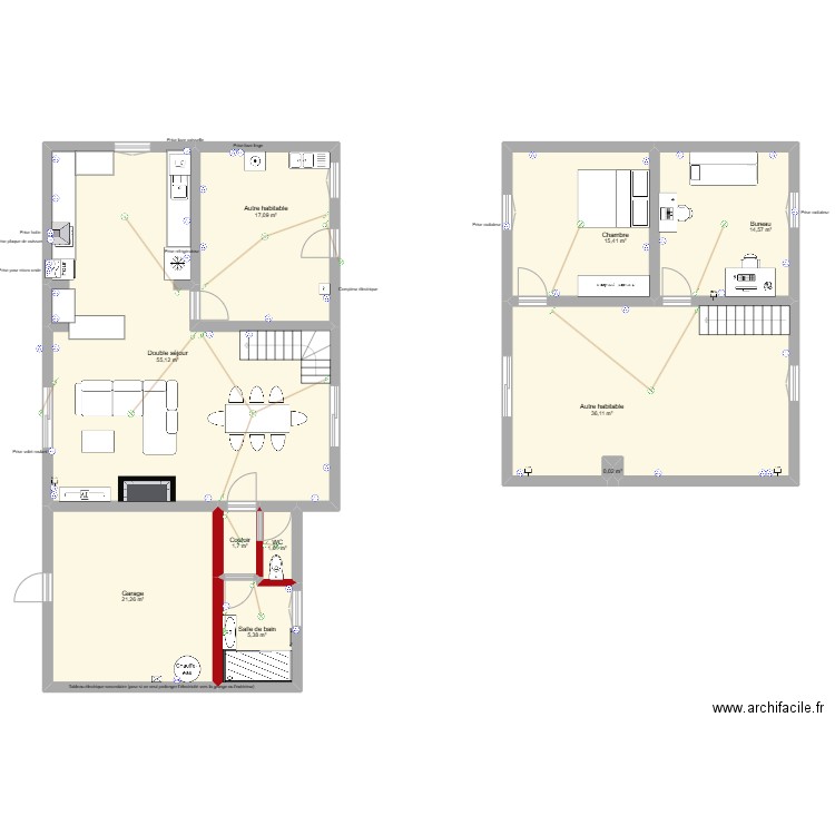 maison. Plan de 10 pièces et 168 m2