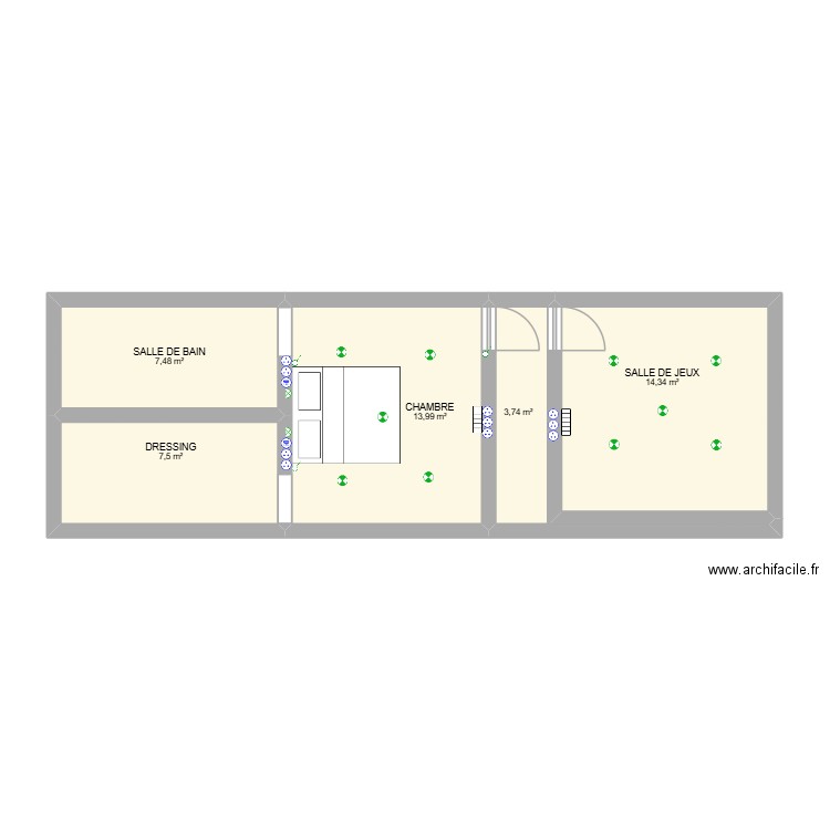 projet1. Plan de 5 pièces et 47 m2