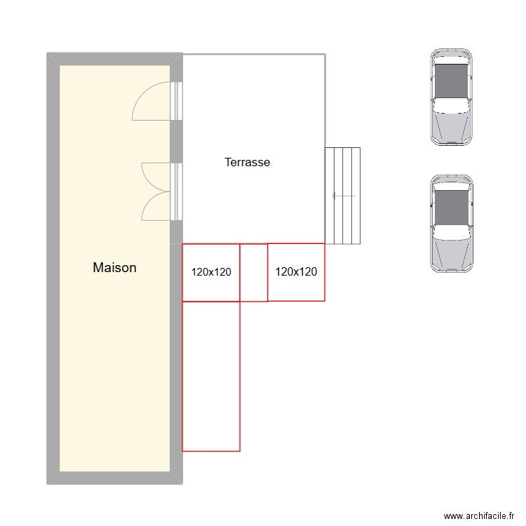 Accès extérieur 2. Plan de 1 pièce et 20 m2